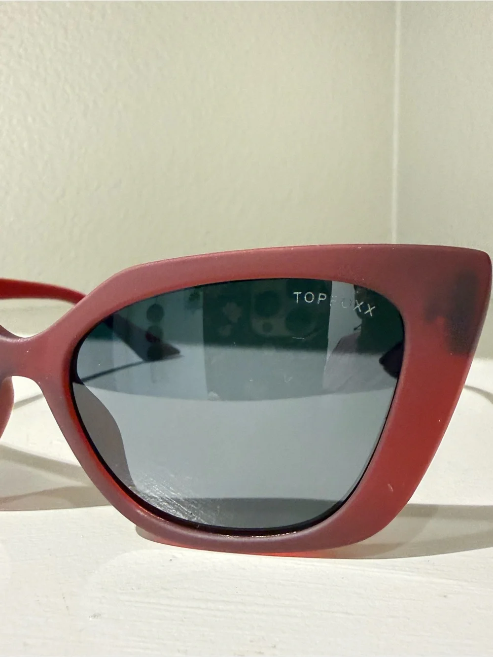 Topfoxx Sophia Burgundy Cat Eye Sunglasses Retro Old Hollywood Style